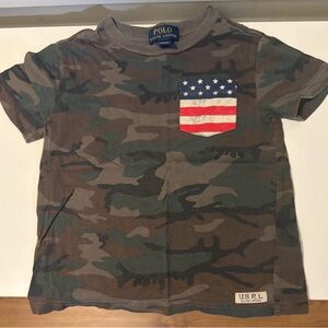 Polo by Ralph Lauren Kids Camouflage Tee with Flag Pocket